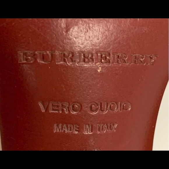 Burberry Authentic Open Toe Leather Women's Khaki Heels Sz: 40 - Picture 12 of 13